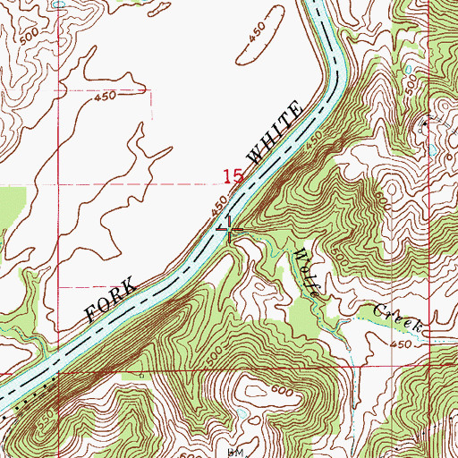 Topographic Map of Wolfe Creek, IN