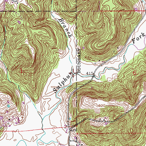 Topographic Map of Yoho Branch, IN