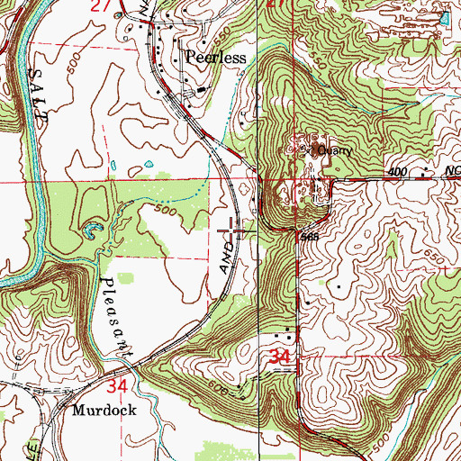 Topographic Map of Thornton, IN