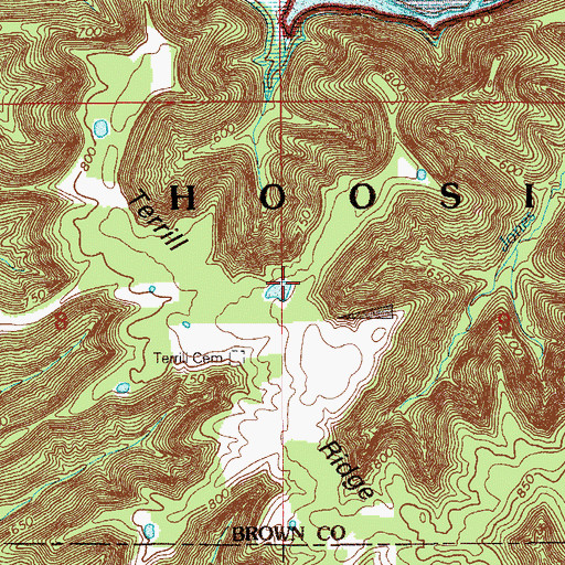 Topographic Map of Terrill Ridge Road, IN
