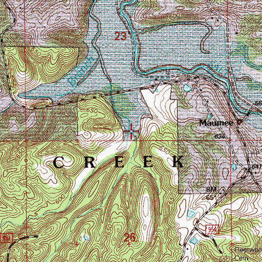 Topographic Map of Lincoln Back Branch, IN