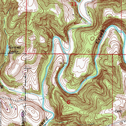 Topographic Map of Crawford County, IN