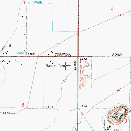 Topographic Map of KONZ-FM (Arizona City), AZ