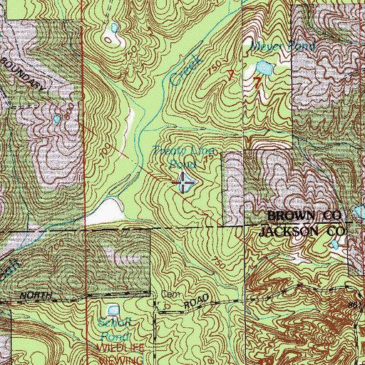 Topographic Map of Treaty Line Pond, IN
