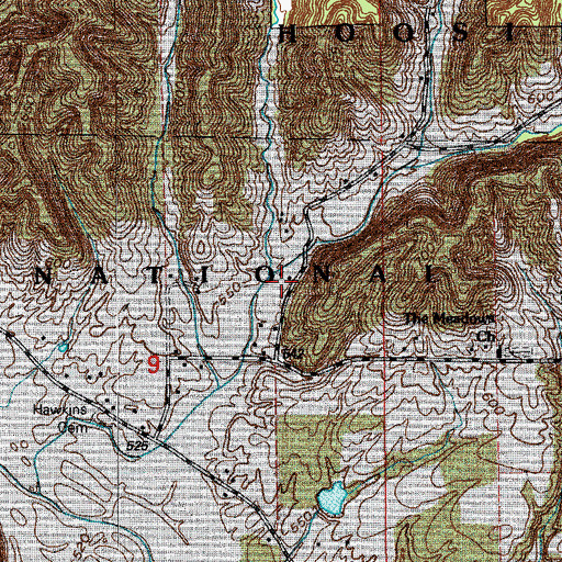 Topographic Map of Howe Creek, IN