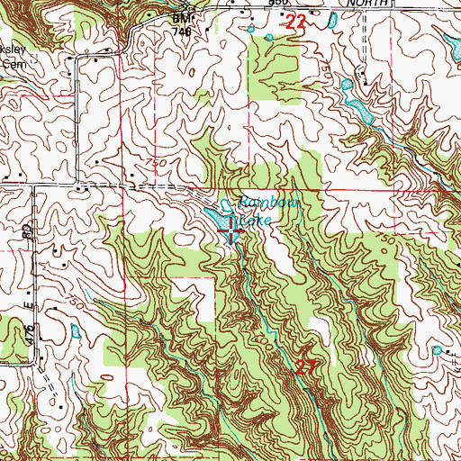 Topographic Map of Rainbow Lake, IN