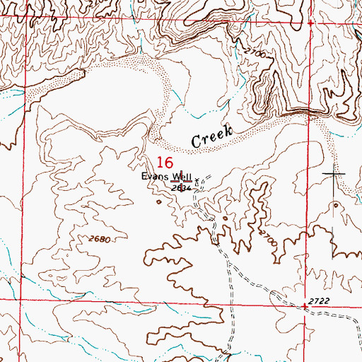 Topographic Map of Evans Well, AZ