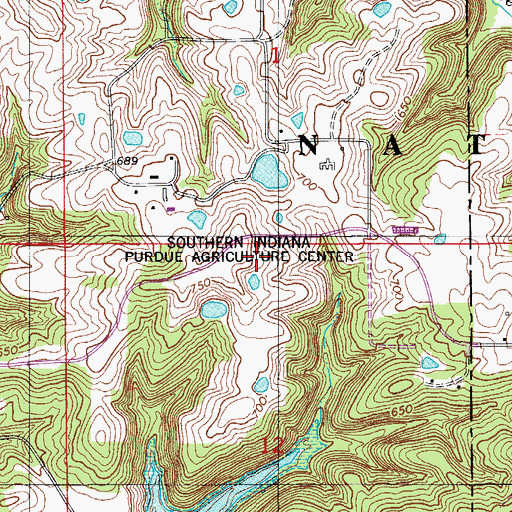 Topographic Map of Southern Indiana Purdue Agriculture Center, IN