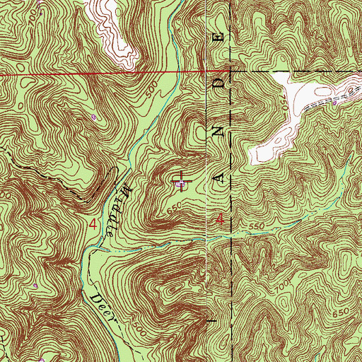 Topographic Map of Middle Deer Pond, IN
