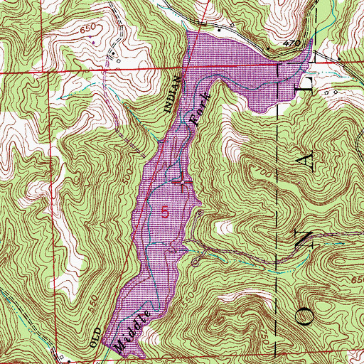 Topographic Map of Indian Lake, IN