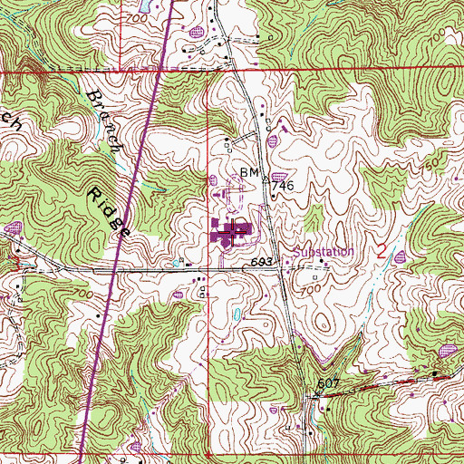 Topographic Map of Perry Central Elementary School Number 1, IN