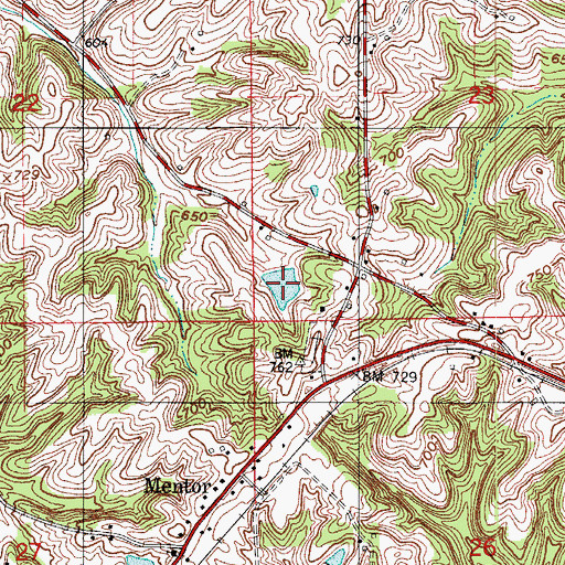 Topographic Map of Carmichael Lake, IN