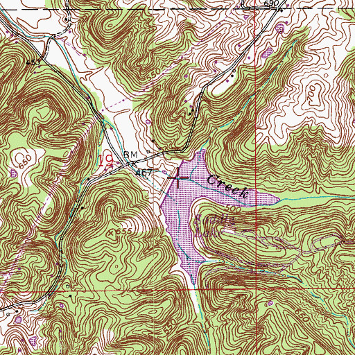 Topographic Map of Middle Fork Dam Number 1, IN