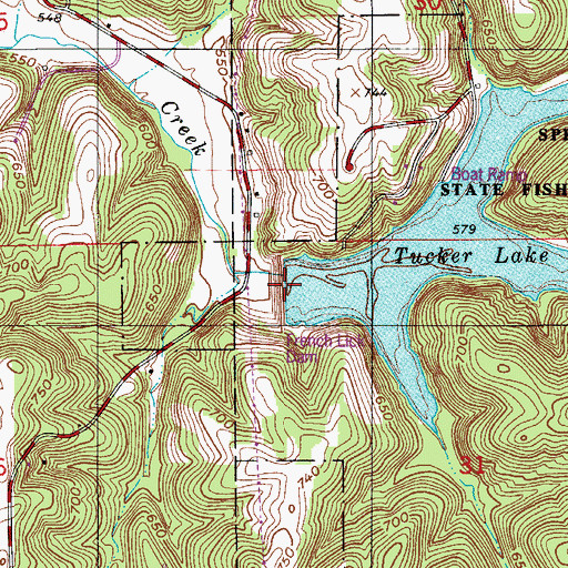 Topographic Map of SVC District French Lick Dam F-7, IN