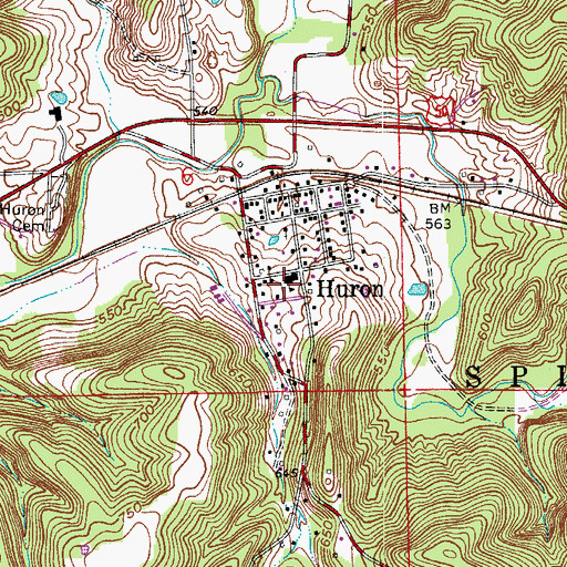 Topographic Map of Huron Elementary School, IN