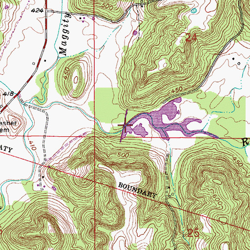 Topographic Map of Middle Fork Number 7 Dam, IN