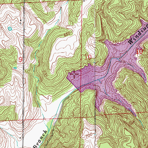 Topographic Map of Middle Fork Dam Number 5, IN
