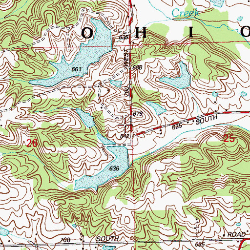 Topographic Map of Grouse Ridge Public Fishing Area, IN