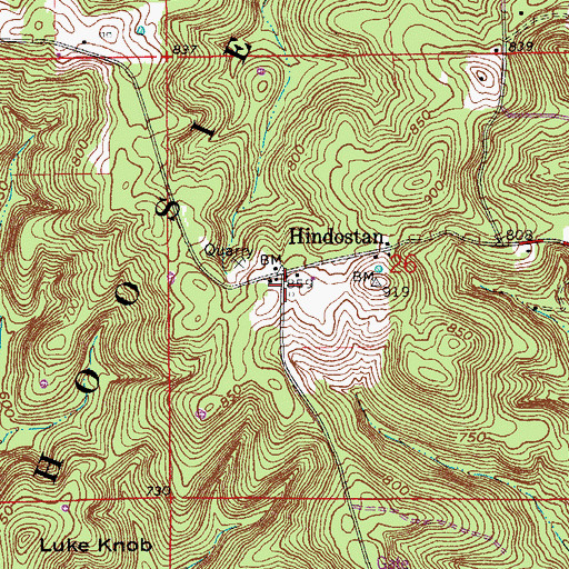 Topographic Map of Hindostan Falls Public Fishing Area, IN