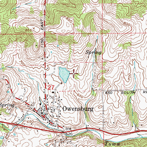 Topographic Map of Thomas Lake Dam, IN