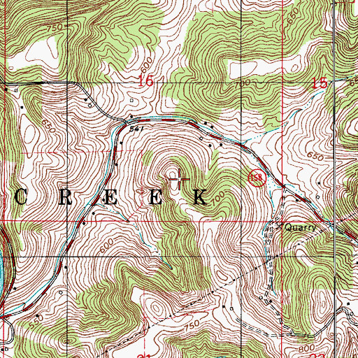 Topographic Map of Haystack Rocks, IN