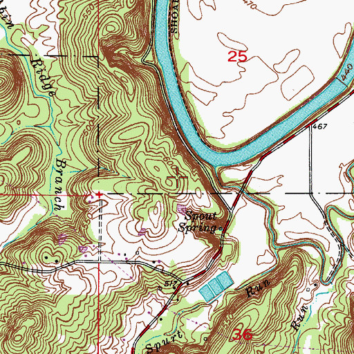 Topographic Map of Shell Mound, IN