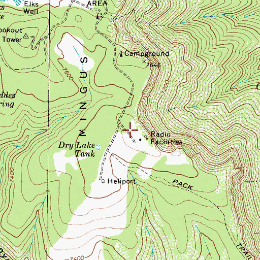 Topographic Map of KVRD-FM (Cottonwood), AZ