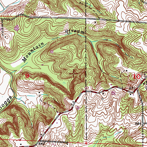 Topographic Map of Chalybeate Springs, IN