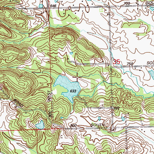 Topographic Map of Echo Lake Dam, IN