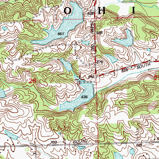 Topographic Map of Everroad Lake, IN