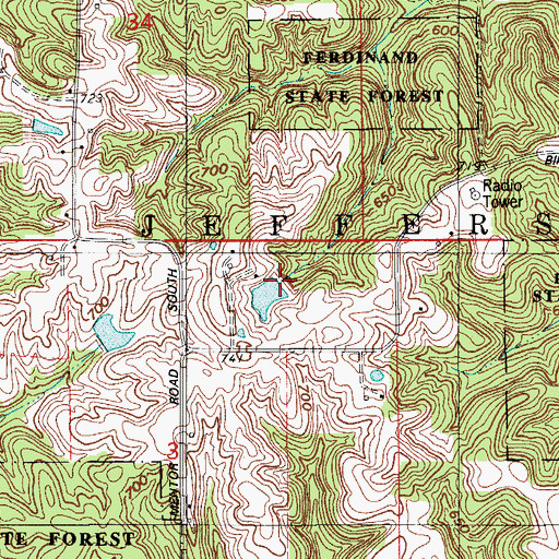 Topographic Map of Idle Hour Lake Dam, IN