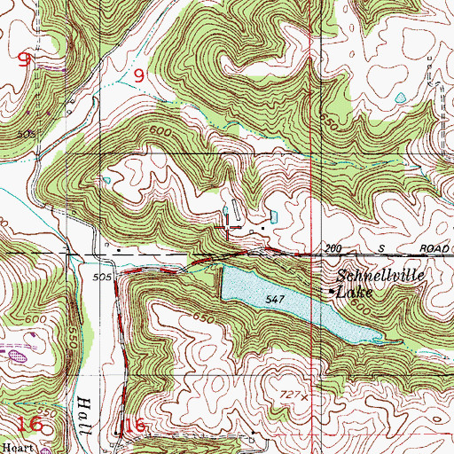Topographic Map of Schnellville Conservation Lake Dam, IN