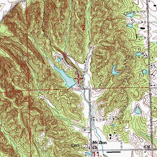 Topographic Map of Charles Collins Lake Dam, IN