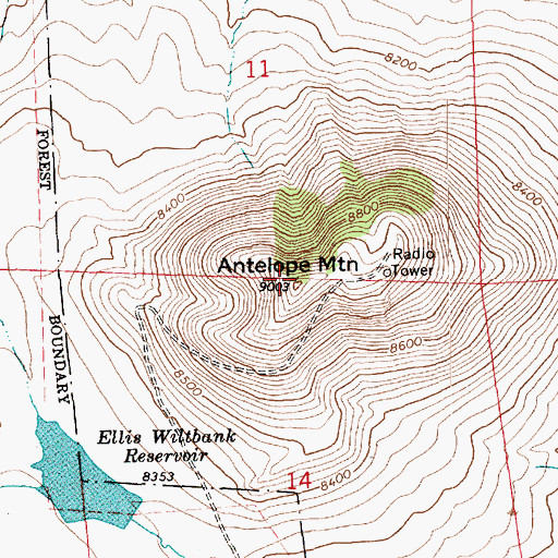 Topographic Map of KTHQ-FM (Eagar), AZ