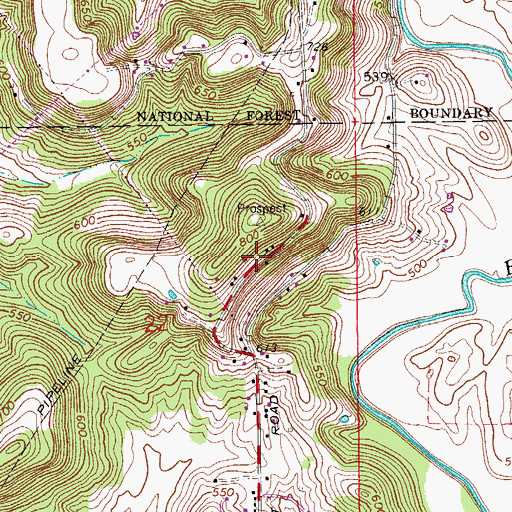 Topographic Map of WFLQ-FM (French Lick), IN