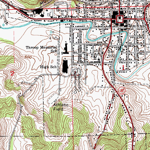 Topographic Map of Paoli Community Cemetery, IN