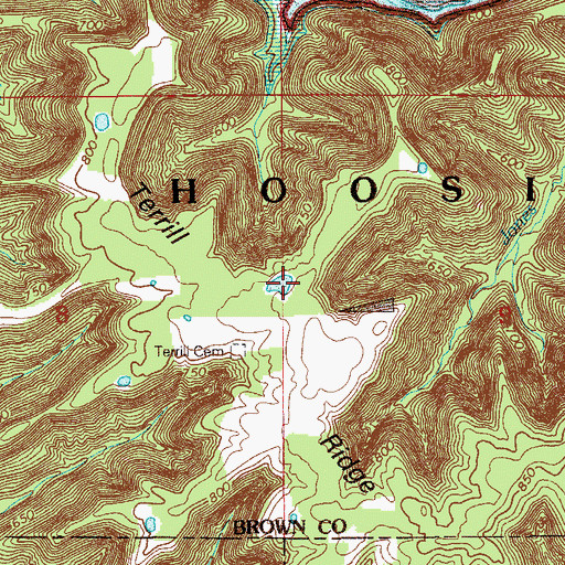 Topographic Map of Terrill Ridge Pond, IN
