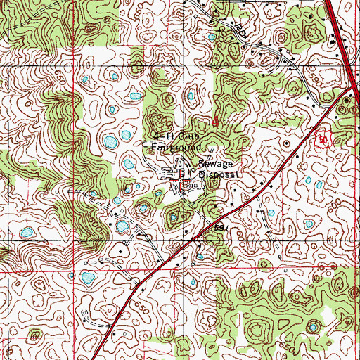 Topographic Map of 4-H Club Fairground, IN