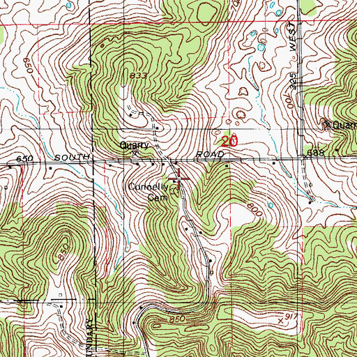 Topographic Map of Connelly Cemetery, IN