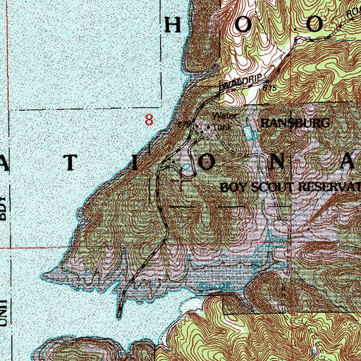 Topographic Map of Ransburg Boy Scout Reservation, IN