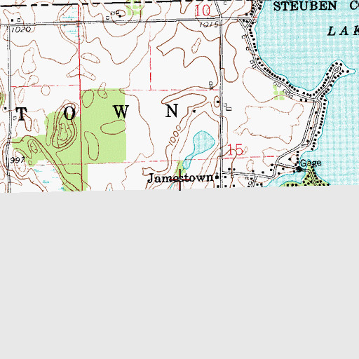 Topographic Map of Long Beach Lake, IN