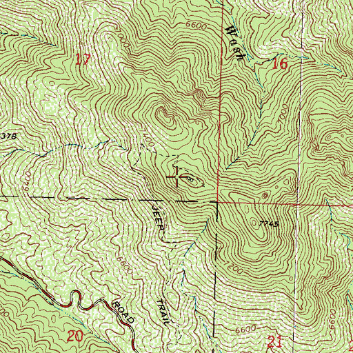 Topographic Map of KGMN-FM (Kingman), AZ