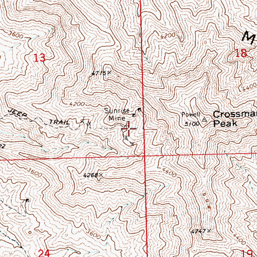 Topographic Map of KZUL-FM (Lake Havasu City), AZ