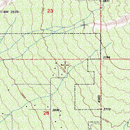Topographic Map of KXMG-FM (Marana), AZ