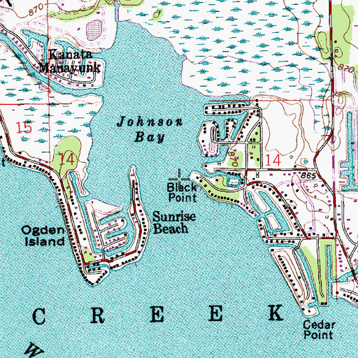 Topographic Map of Black Point, IN