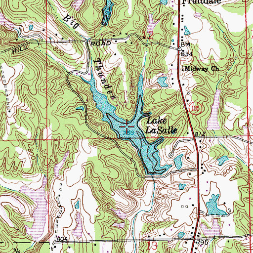 Topographic Map of Lake LaSalle, IN