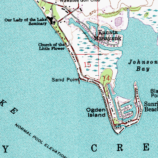 Topographic Map of Sand Point, IN