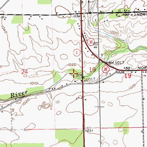 Topographic Map of Georgetown, IN