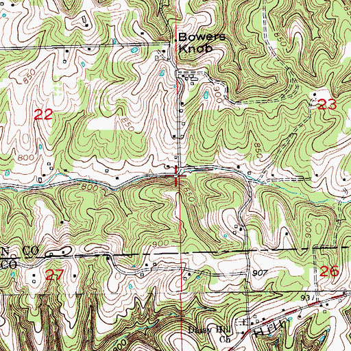 Topographic Map of Daisy Hill, IN