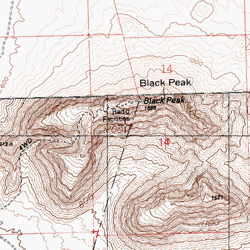 Topographic Map of KWFH-FM (Parker), AZ